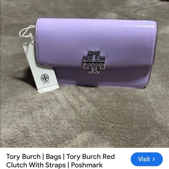 NWT Tory Burch Leather Lavender Crossbody Bag - Picture 2 of 9